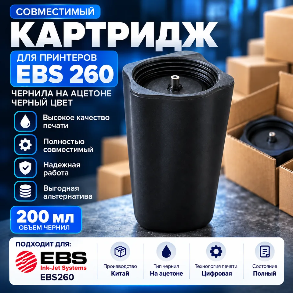 Картридж для ручного маркиратора EBS-260 HandJet, с чёрными чернилами